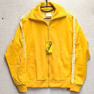 NOS Vintage Jelenk Jacket Mens Large Yellow White Stripes Full Zip Track